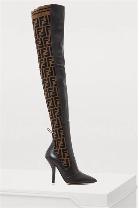 fendi boots long|Fendi high heel boots.